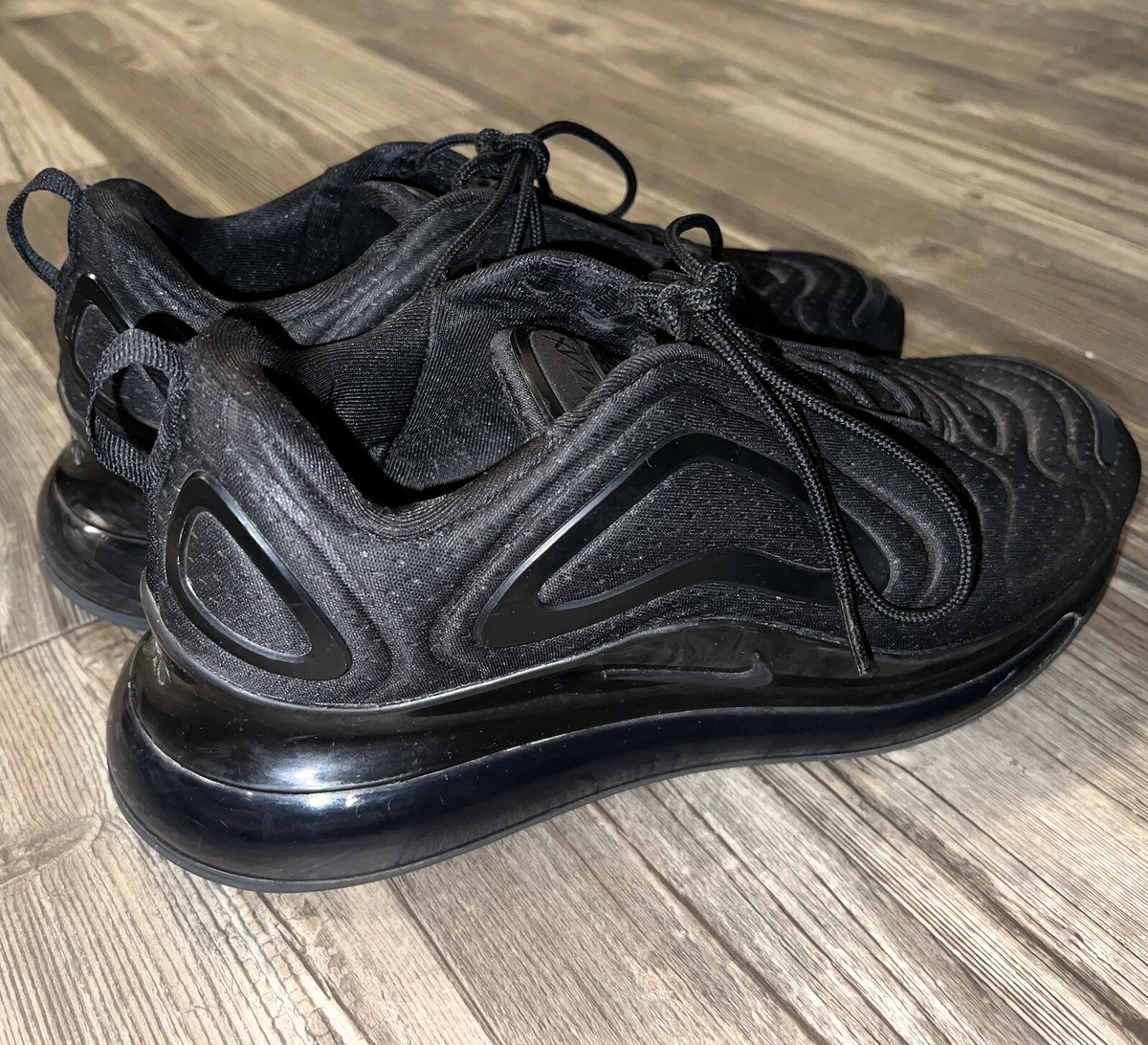 air max 720 triple black on feet