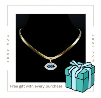 Evil Eye Pendant Necklace Sterling Silver 