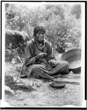 8" x 10" 1902 photo Paiute basket maker Paiute
