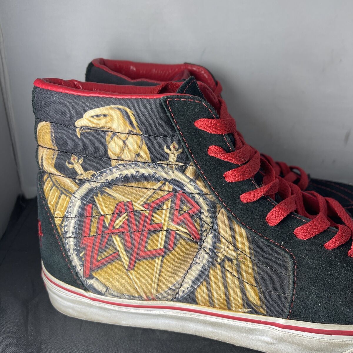 RARE VANS x SLAYER SK8 HI TOPS Men's Size US 10.5 NO BOX | eBay RARE VANS x SLAYER SK8 HI TOPS Men's Size US 10.5 NO BOX | eBay