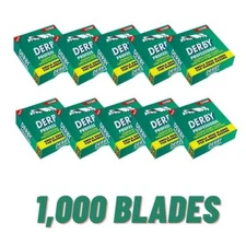 Derby Professional Single Edge Razor Blades (10 Packs of 100 ) - 1,000 Blades