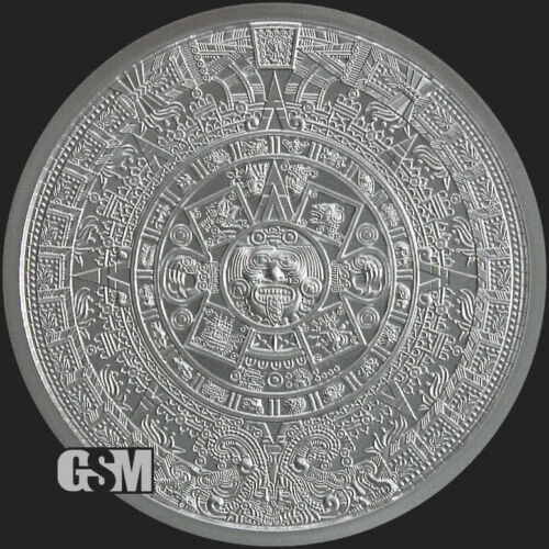 5 X 1 oz. Golden State Mint Silver Round Aztec Calendar .999 Fine - IN STOCK!!