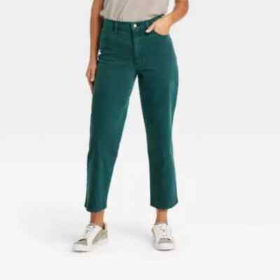 Universal Thread Women's High Rise Straight Cropped Jeans Teal Size 12 A1051