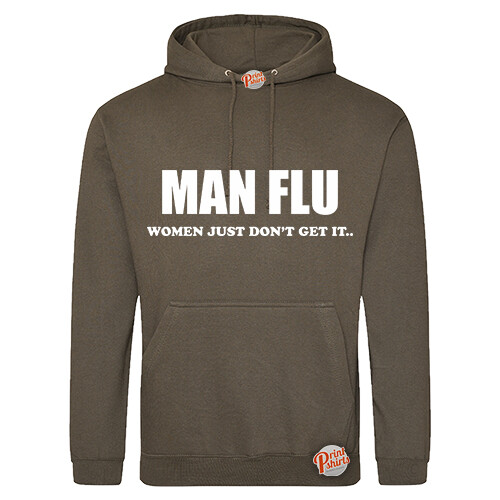 MAN FLU WOMEN JUST DONT GET IT HOODIE Funny hoody MUM DAD JOKES gift - Picture 10 of 12