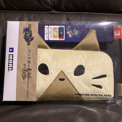 Palico Otomo Airou Monster Hunter Rise Hand Pouch Carrying Case Nintendo Switch