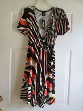 AGNES & DORA NIGHTGALE ABSTRACT PRINT WRAP AROUND DRESS