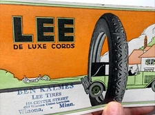Advertising Blotter Lee Cord Tire Old Car Auto Kalmes Winona Minnesota 1930’s