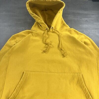 Vintage Champion Hoodie Adult M Yellow Reverse Weave Vintage Champion Hoodie Adult M Yellow Reverse Weave