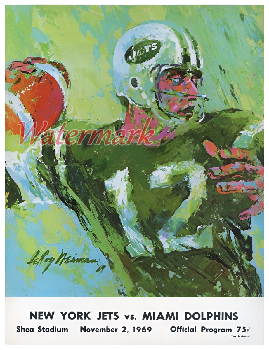 1969 Game Program Namath Cover Jets vs Miami Dolphins REPRINT