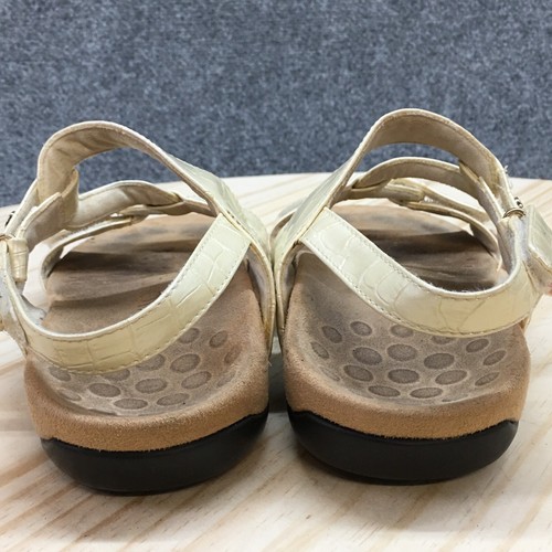 Vionic Sandals Womens 8 Paros Casual Open Toe Slingback Cream Leather Flats - Picture 7 of 16