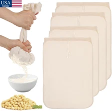 20× Organic Cotton Nut Milk Bag Reusable Food Strainer Brew Coffee Cheese Cloth