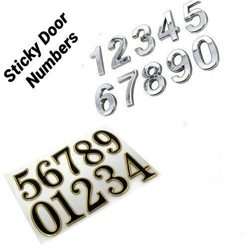 Self Adhesive Door Numbers Chrome Finish 2" Number Letter House