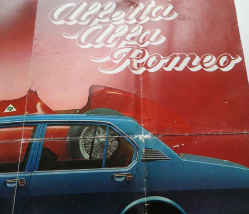 Alfa Romeo Alfetta   Fold Out Poster  1976 Rare Collectable Please See All Pics - Afbeelding 1 van 7