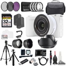 Sony ZV-E10 II with 16-50mm Lens White  32GB Ext Bat 9 PC Filtr-MEGA Kit