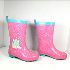 Wonder Nation Kids Rain Boots Cupcake Print Pink Size 9-10