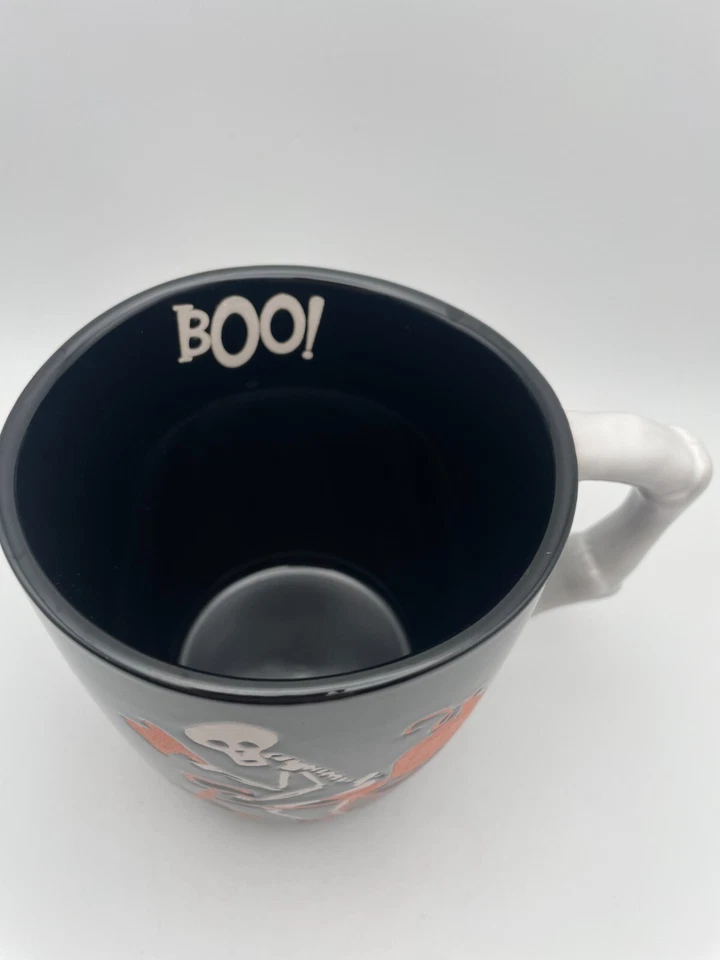 Taza esqueleto Halloween Mr. Bones On Bicycle BOO 2015 edición 18 oz taza grande B8 Foto 3 de 4