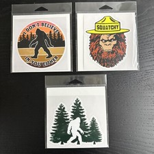 Lot of 3 New Sasquatch Bigfoot Stickers 4โ Made in USA