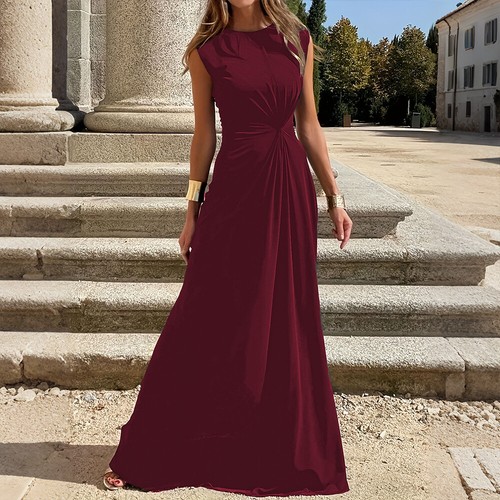 Damen Ärmellos Maxikleid Elegant Abendkleid Partykleid Cocktailkleid Ballkleid - Bild 6 von 25