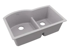 Quartz Classic 33" x 22" x 10" Offset 60/40 Double Bowl Undermount Sink