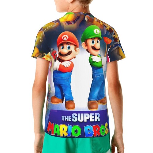 Camiseta Super Mario Bros Game Niños Jóvenes Dibujos Animados Cuello Redondo Manga Corta Prendas para el torso - Imagen 17 de 34