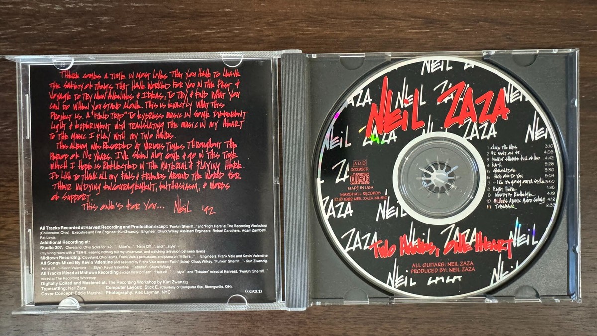NEIL ZAZA - TWO HANDS, ONE HEART (CD) 1992!! RARE!! SIGNED