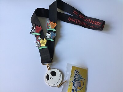 DLR Nightmare Before Christmas Jack Lanyard 2002 Disney Pin (B) + 4 Pins
