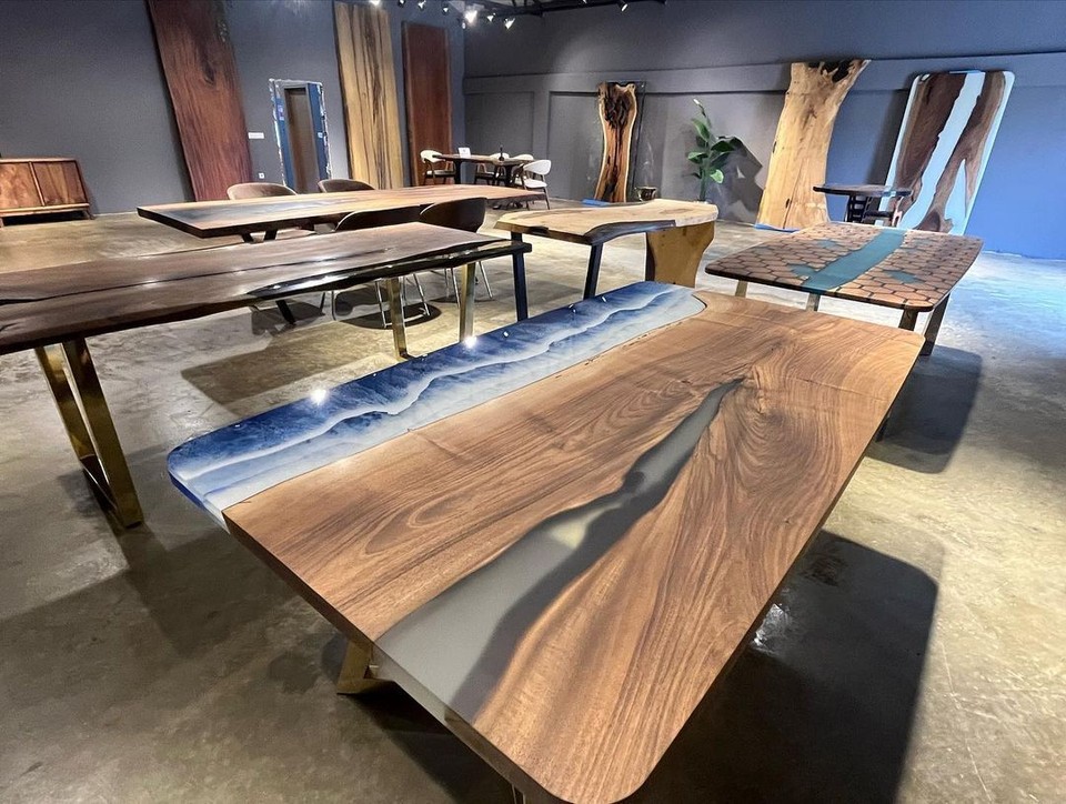 Epoxy Ocean Resin River Coffee Countertop Table Handmade Furniture