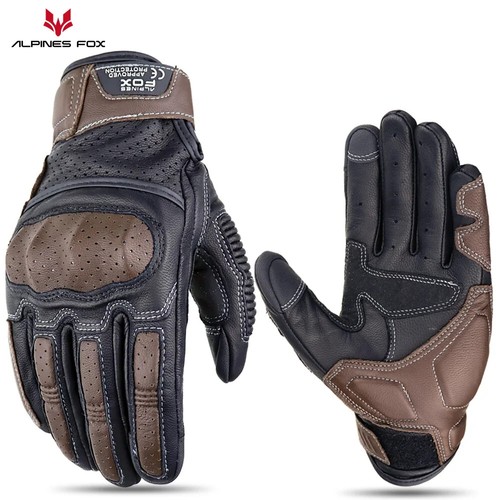 Guanti Moto Pelle Traforata Uomo Donna Full Finger Motocross Biker Guanto - Foto 26 di 27