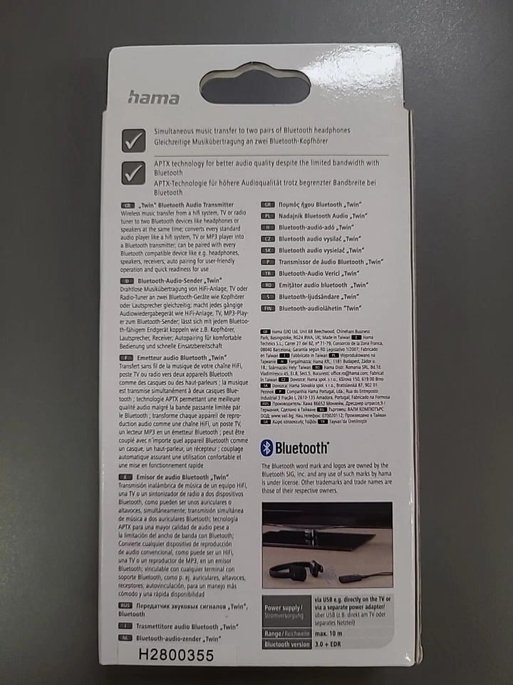 Hama - Bluetooth Audio Transmitter Twin (K51B) - Bild 2 von 2