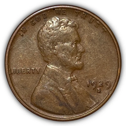 1929-S Lincoln Wheat Cent Extremely Fine XF Coin #24302