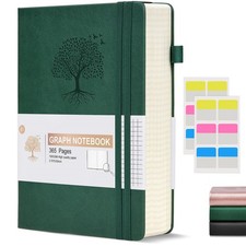 Graph Paper Notebook Journal, 360 Numbered Pages Grid Notebooks, Thick 100gsm...