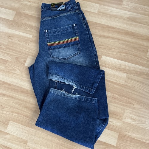 Jeans uomo vintage polo sud tramonto a sacco taglia 36 grunge hip hop ricamato - Foto 16 di 16