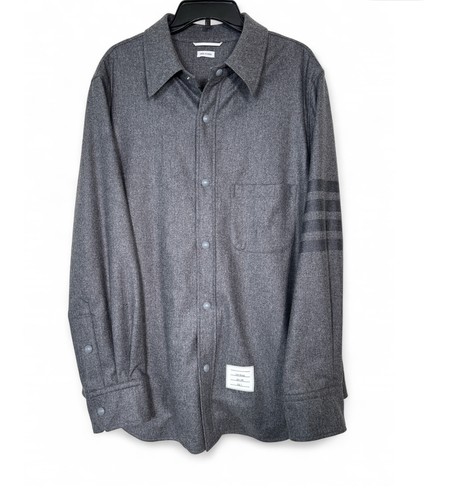 Thom Browne FLANNEL 4-BAR SHIRT JACKET SIZE 3 Exellent Condition - Picture 2 of 14