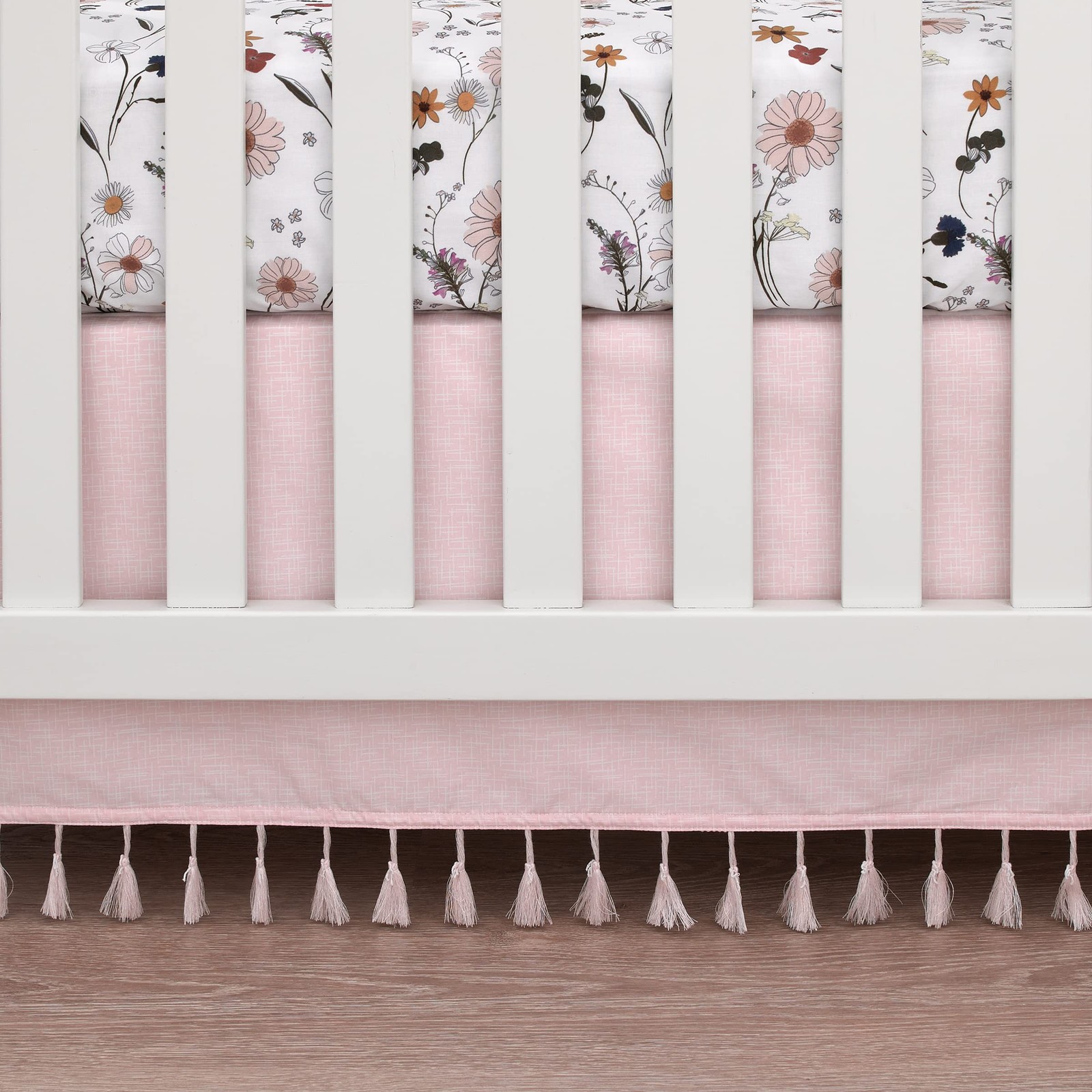 	NoJo Keep Blooming Pink White Purple and Gold Flowers Fox Bunny and Birds	