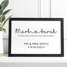 Personalised Wedding Gifts for Bride and Groom Names Mr & Mrs Wedding Keepsakes
