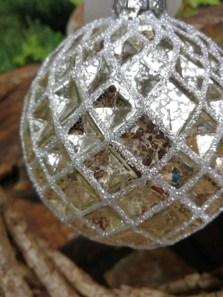 Pallina per albero di Natale elegante diamantata palla di Natale sfera di vet... - Immagine 4 di 4