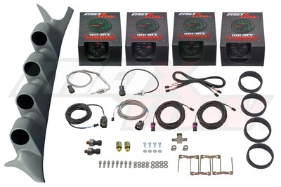 MaxTow 4 Gauge Diesel Kit + Gray Quad Pod for 99-07 Ford Super Duty Powerstroke