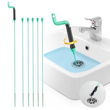 Drain Clog Remover Tool 30 Anti-break Steel Sink Snake Hair Green
