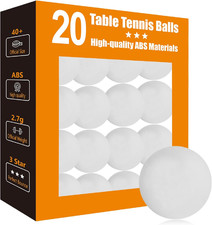 3 Star White Ping Pong Balls 40mm Premium ABS Plastic - 20 Pack High Bounce