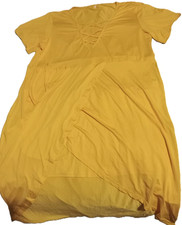 NWOT Shein Plus Yellow Wrap Style Dress - 4XL - Criss Cross Neckline / Chest