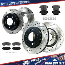 Front Rear Drilled Slotted Rotors Brake Ceramic Pad For 2007 2008 Dodge Magnum Front Rear Drilled Slotted Rotors Brake Ceramic Pad For 2007 2008 Dodge Magnum