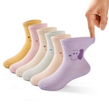 HowJoJo Boys Cotton Crew Socks Kids Seamless Toe Socks Colorful Athletic Quar...