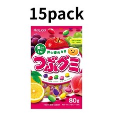 Kasugai Tsubu Gummy Fruits Mix 80g ×15 Pack Japanese Candy Hard Chewy
