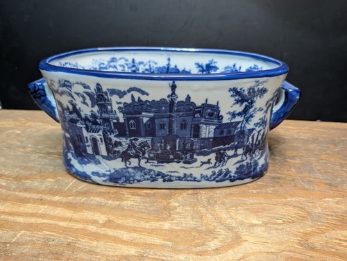 Victoria Ware Ironstone Chinoiserie Town Pattern Porcelain Foot Bath Basin
