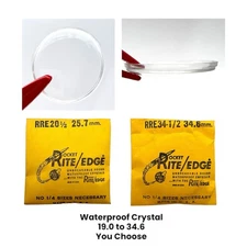 Round Watch Crystal x 1 SUC Rocket Rite Edge 19.0 mm to 34.6 Waterproof VTG NOS