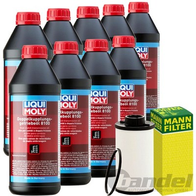 MANN ÖLFILTER + 9L LIQUI MOLY 8100 ÖL passend für AUDI 6-GANG DSG DQ250 GETRIEBE