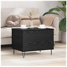 Coffee Table Lift-Top Black Oak Engineered Wood 60x44.5x45cm Storage HairpinLegs