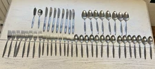 Stylecraft Rose Flatware Set Vintage Japan Stainless 49 Piece Fork Spoon Knife