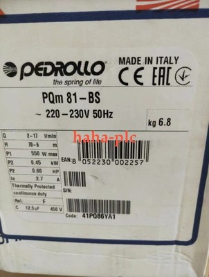 Brand new, original imported Pedrollo Pump Model PQM81-BS Fast Shipping/m