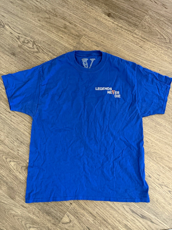 VLONE 999 Men’s XL Blue Cotton Crew Neck Short Sleeve Logo Graphic T-Shirt